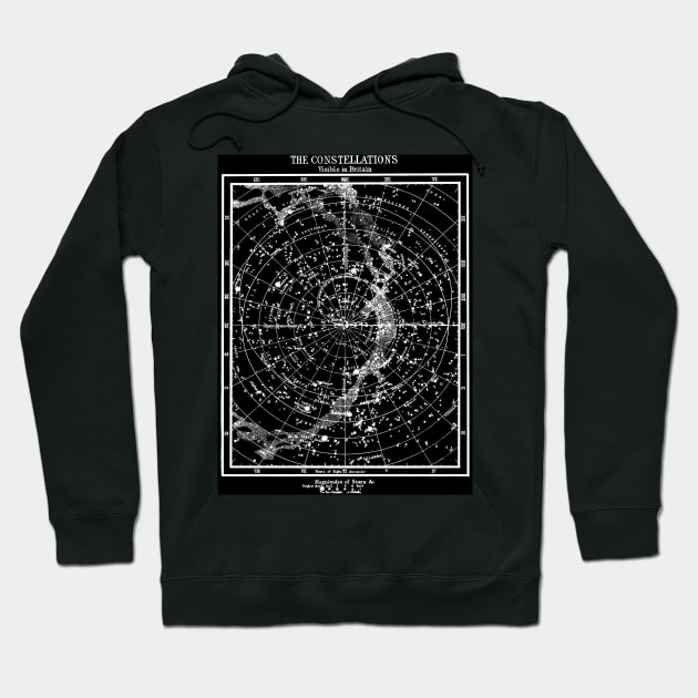 Star Constellations Vintage 1890 as Seen in Britain Print Hoodie by posterbobs